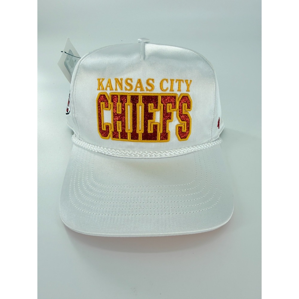 Kansas City Chiefs Womens '47 Brand White Outspoken Hitch Adjustable Hat Cap NWT